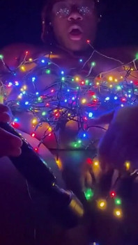 Ebony BBW Masturbates Christmas Edition