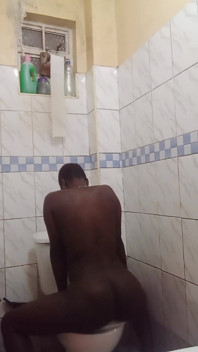 Pissing in the Toilet Riding 12 Inch Dildo