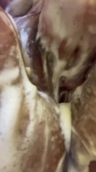 Bbwbootyful having a bath soaping my fat hair pussy