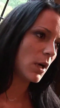 Beautiful horny brunette MILF gets her ass and pussy broken by two cocks at the same time