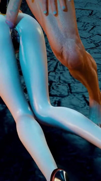 Seksi kıyafet giyen 3 boyutlu sevimli Asyalı olgun orta yaşlı seksi kadın büyük yarakla sert seks yapıyor