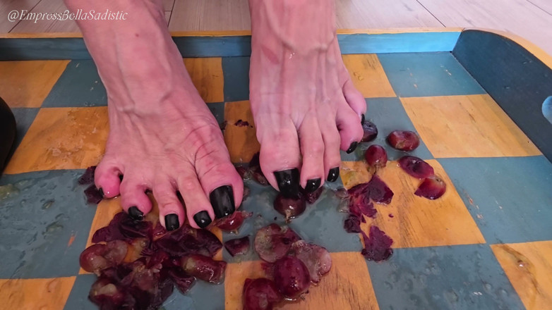 Empress Bella Sadic: Grape Crushing, Feet and Sky High Heels of Empress Bella...