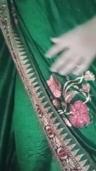 Gaurisissy, travesti indien gay, porte le sari vert XXX et se sent sexy.