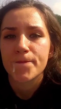 Teen Swallowing Cumshot Outdoor