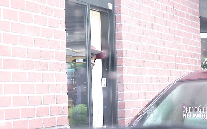 Dream Girls: Girl totally plays with herself in fast food drive thru