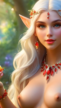Bonita peituda nua elf girl com americana Mayapple