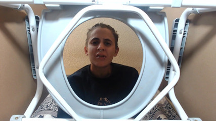 Abby Anna: Sickening gassy farts destroying toilet
