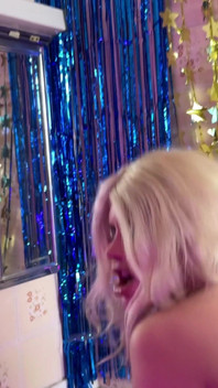 Bathroom Blonde Granted the Muscled Guy's Wishes at the Halloween Party