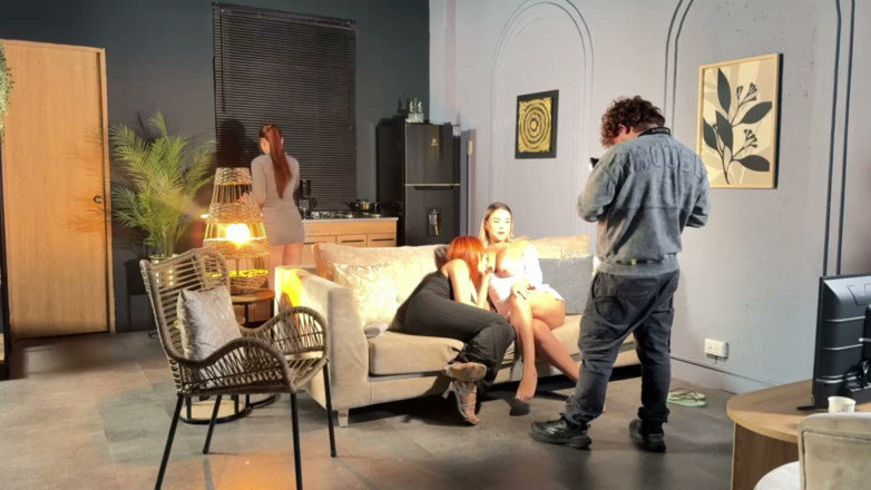 celestealba: Behind the Scenes Lesbians Fuck Separately with the Visitor