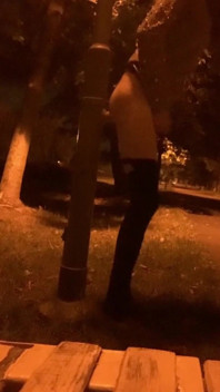 Slut Fucks Herself Against a Lamppost