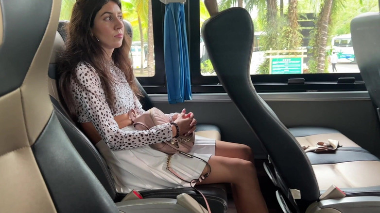 Katty West studio: Public Dick Flashing - Risky Handjob in Public Bus Full of...