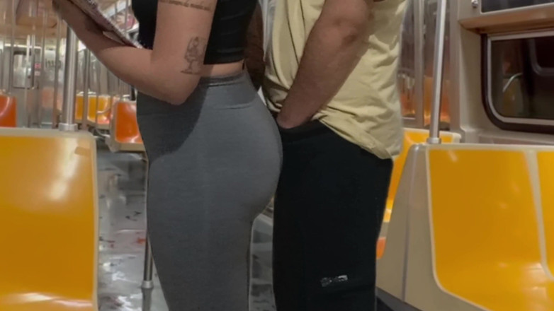 Gabi SweetCouplesStories: Student Girl Gets Cum on New York Subway Train.