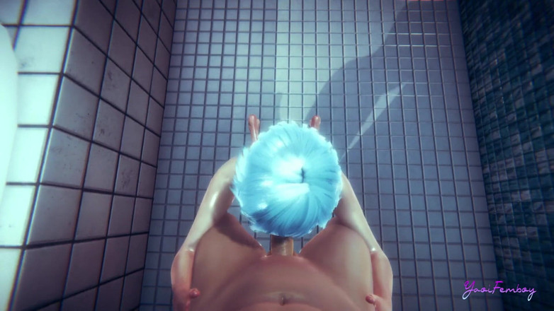 Yaoitube: Yaoi femboy pOV Blue lutscht einen schwanz und ohne gummi...