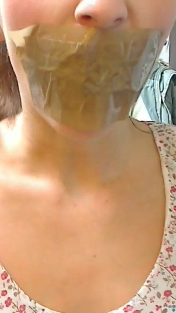 Miss Smith Stuff Panties in Her Mouth Before Taping It Shut with Brown Tape and Teasing You (Sophia Smith UK)