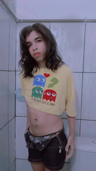 Carlezinha - Slutty Trans Woman Masturbating Cock with Desire, Moaning Like Whore
