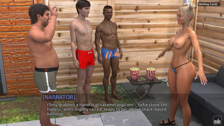 Dirty GamesXxX: ソフィアによると、ブロンドは彼氏にプールサイドの友達と何をしたかを話して勃起させる エピソード9