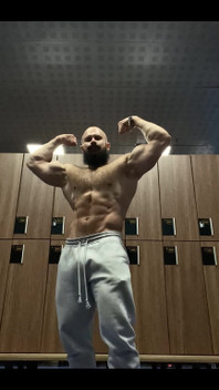 Sweaty Flexing After Training