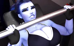 Widowmaker hebt gewichte, wird aber unterbrochen