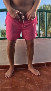 Peeing on the Balcony on Holiday