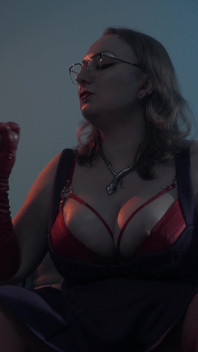 Spitting Blowjob Smoking MILF - Dominant Bitch in Glasses & Leather Gloves Edges & Bites Cock