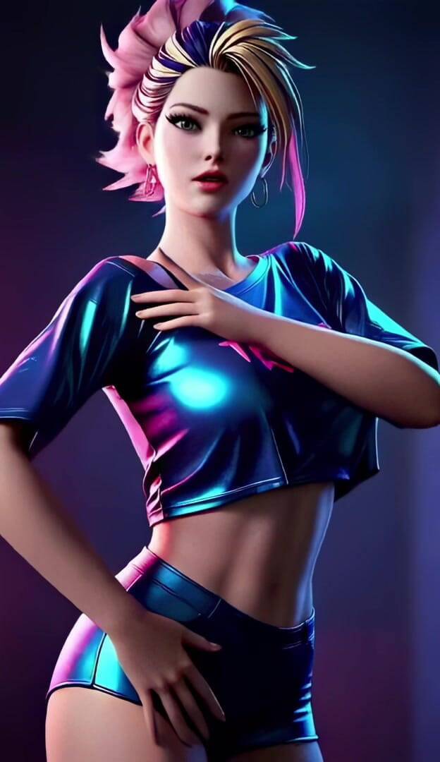 3D-Hentai Games: 아칼리의 격렬한 솔로 댄스. Jennie - 솔로