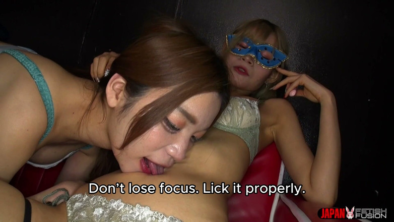 Japan Fetish Fusion: (en) Begging to Lick a Belly Button - Japanese Lesbian Belly...