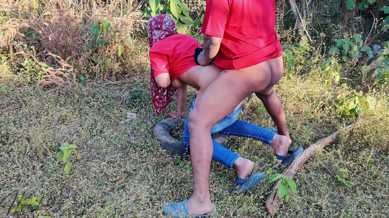 Hope Love: Big Ass Student Fucked in the Forest in Standing Doggystyle
