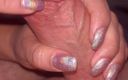 Latina malas nail house: 闪闪发光的指甲挤奶和edging射液