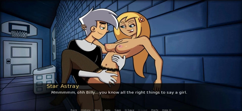 Hentai World: Amity Park baise une star étudiante au mur