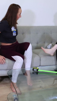 Two Big Feet Long Toes Babes Foot Compare