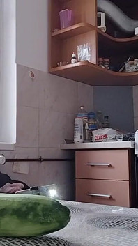 Hairy Brunette Pussy, Big Tits, Sensual Hairy Woman in the Kitchen. Sexy Stepmom, Hairy Pussy