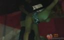Active Couple Arg: Аргентинскую девушку трахают на уличном крыльце обнаженной, показывая ее сиськи и киску