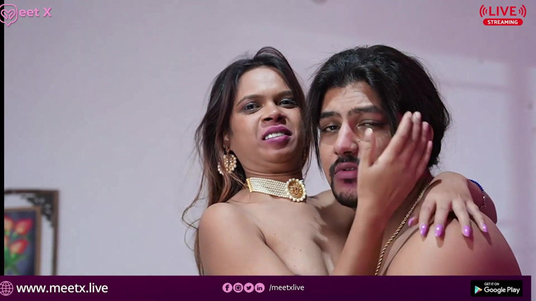 MeetX: Fată indiană cu iubitul său în cuplu video sexual
