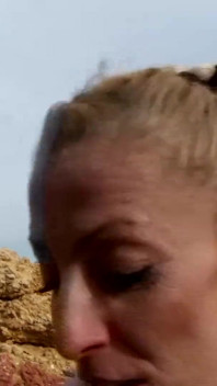 Horny couple fucks on the beach
