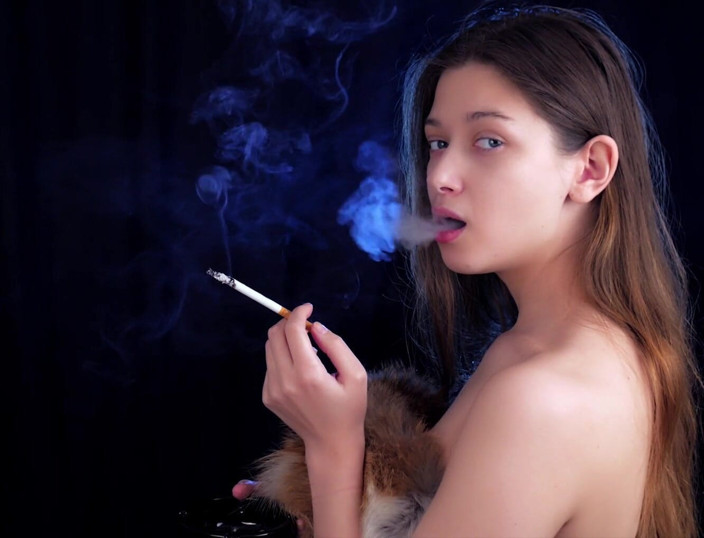 Russian Smokers: Golden Hour Russian Babe Smoking Cigarette Slowly