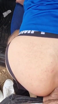 Hot Cruise Publicly Fucked a Young Student's Tight Femboy Hole in the Cold Autumn