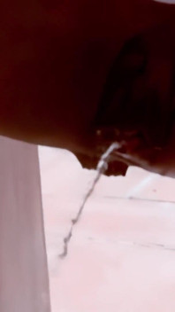 Gorgeous Skinny MILF Shanoon Takes a Pee on the Patio