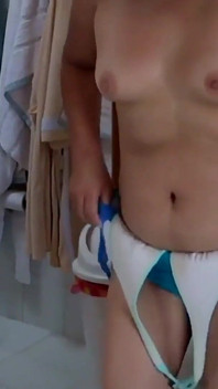 At the Beach, Putting on My Bikini While My Stepson Masturbates and Ejaculates Nonstop