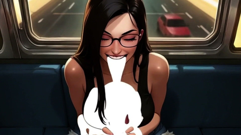 Spicy Toons: Lin's Friends Help Drain Your Cock on the Bus