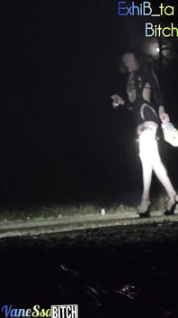 2 Transvestites Offered in the Forest. Waiting for Beautiful Cocks in a Parking Lot. Night Show