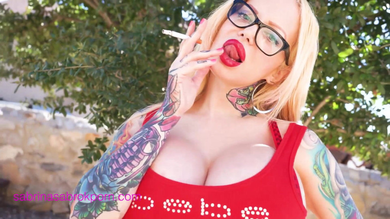 Sabrina Sabrok: Smoking, glasses and red lipstick fetish