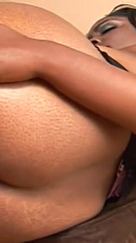 Stunning Black Bitch in Fishnet Stockings Banged by a White Cock