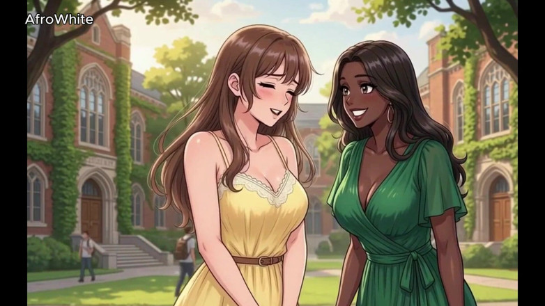 Afrowhite: Ai Vytvořený Hentai animovaný anime kreslený med velká prsa štíhlá britská...