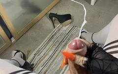 Huge Cumshot Stroking My Hard Clitty