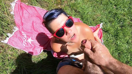 bekycarril: Another surprise blowjob in the forest