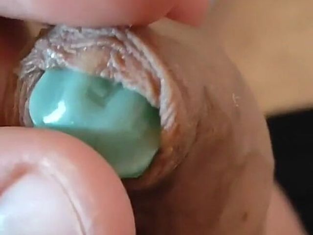 Young Man with a Burning Cock Using a Mint as a Stimulant. (Candy daddy)