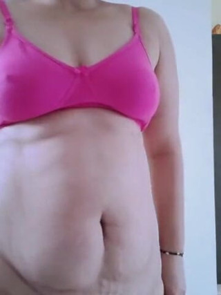 Ayushi: Ayushi in hot pink bra