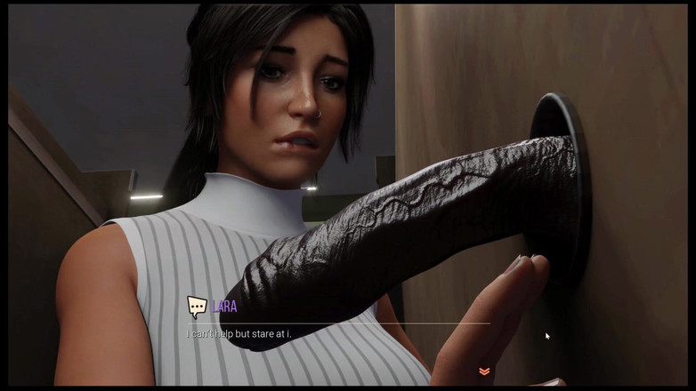 Cumming Gaming: クロフト・アドベンチャーズゲーム 変態ゲームパロディ エピソード5 ララが大きな黒いペニスを持つグローリーホールを見つける!