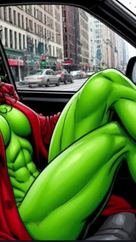 Nadržená děvka dostane svou dávku sexuálního potěšení v taxíku. Kreslené komiksy