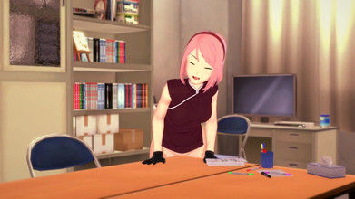 H3DC: Hentai Sakura 3d thủ dâm ở rìa bàn